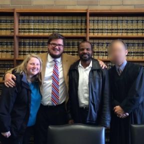My wife, Virginia, my father, Aaron and I at the adult adoption hearing