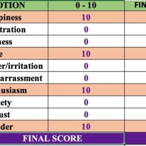 Emotion Diary and scores